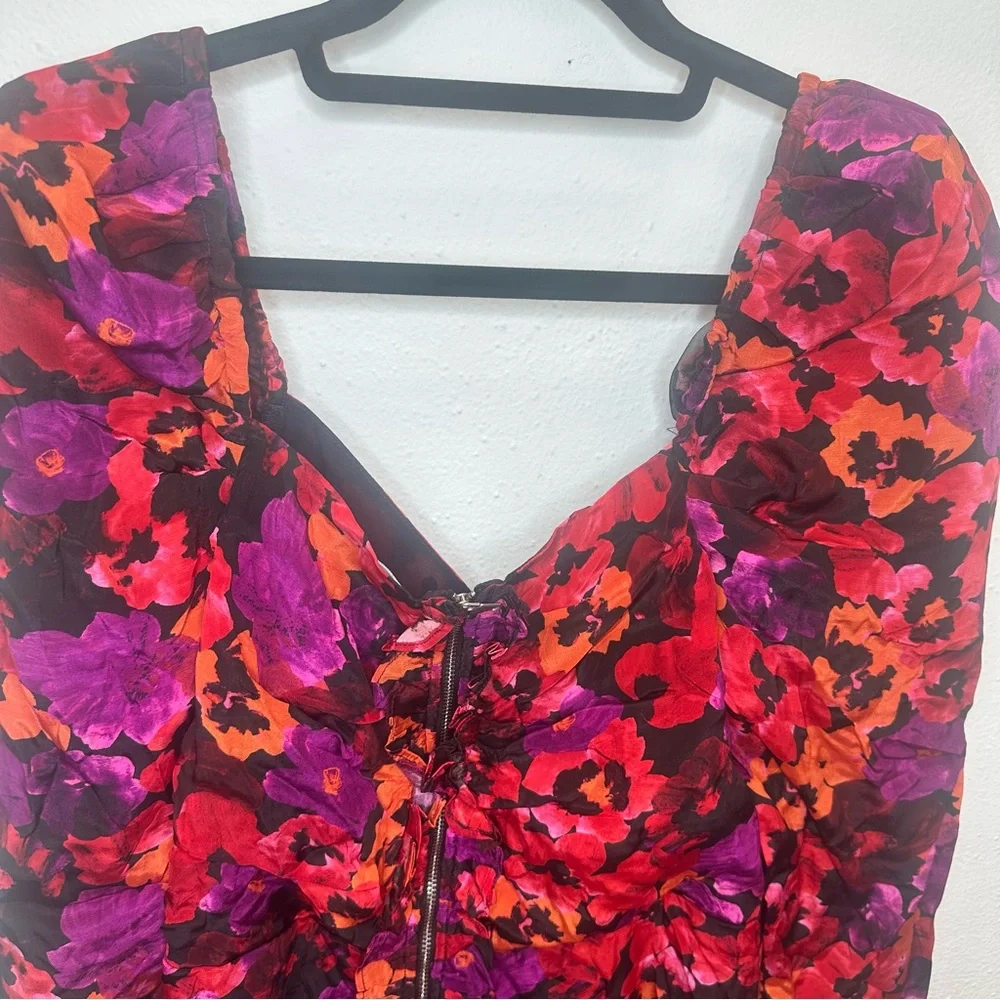 NWT SAYLOR Alouette Painterly Poppy Floral Mini Sweetheart Dress Size Medium - Picture 9 of 14